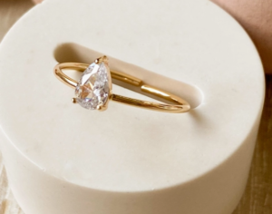 pear solitaire ring