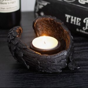 Raven wing candle holder