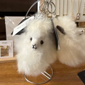 Alpaca fur stuffy key chain