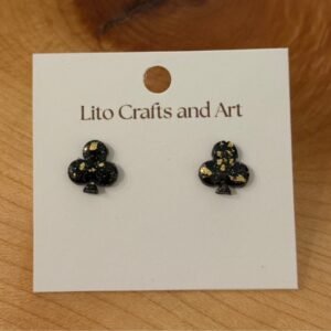 Black spade clay studs