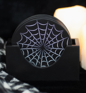 gothic spider web coaster set