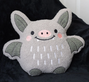 stuffed bat cushion