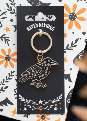 folk raven keychain
