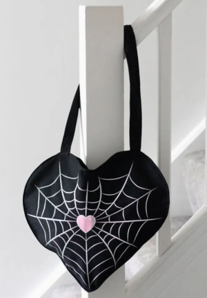 spiderweb heart shaped bag