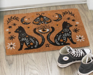 folk cat doormat