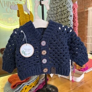Navy baby cardigan